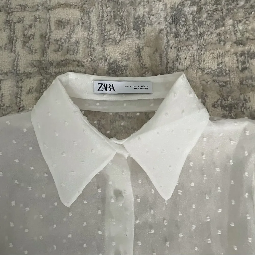 ZARA Organza Puff Sleeve Blouse Blogger Choice